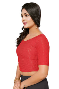 Thumbnail for Malishka Women's Red Colour Lycra Readymade Blouse - Distacart