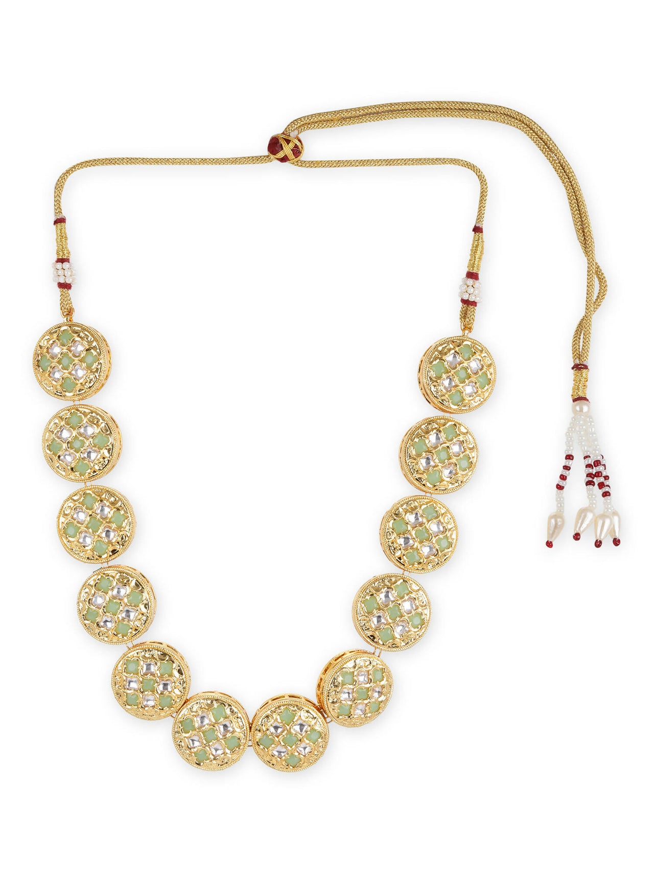 Gold-Toned White Brass Gold-Plated Necklace - Ruby Raang - Distacart