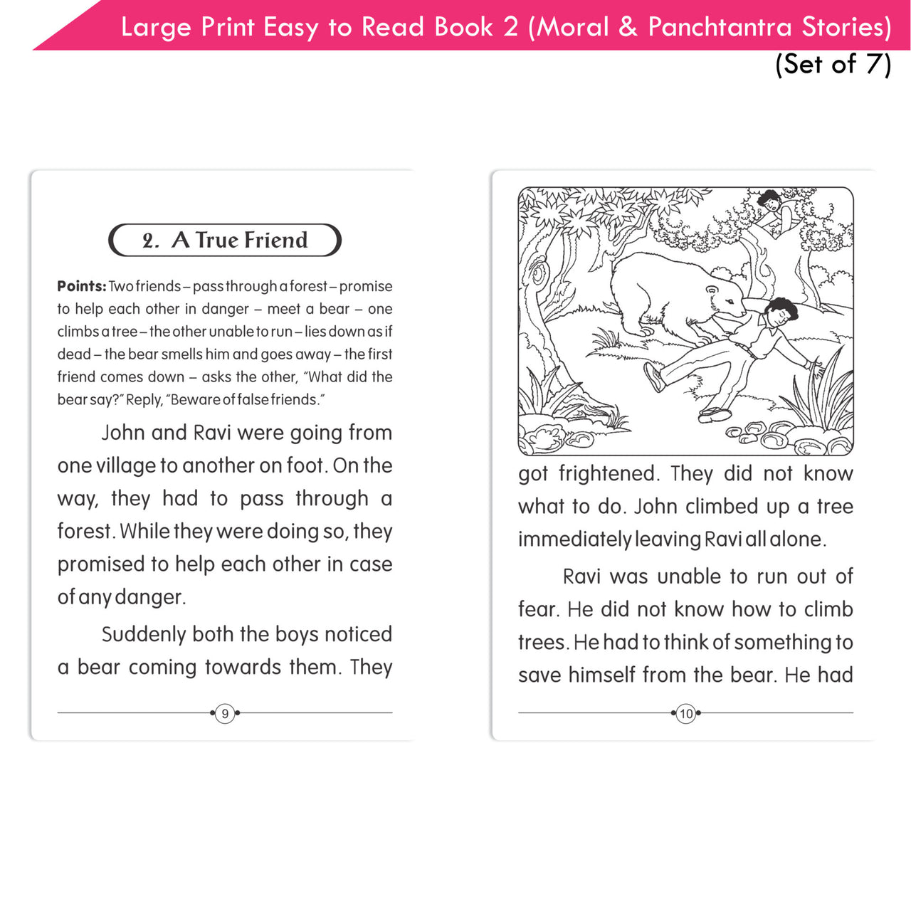 Large Print Easy to Read Moral & Panchtantra Stories Books Set of 7| Children Stories Books| Ages 6 - 12 Year - Distacart