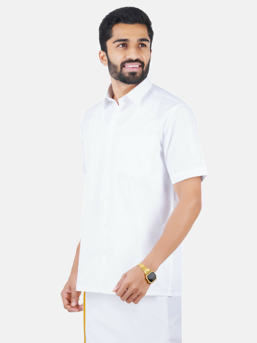 Ramraj Cotton Mens Half Sleeve Formal 100 % Cotton White Shirt - Distacart