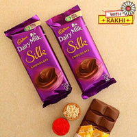 Thumbnail for Radha Krishna Design Rakhi and Cadbury Silk Chocolates