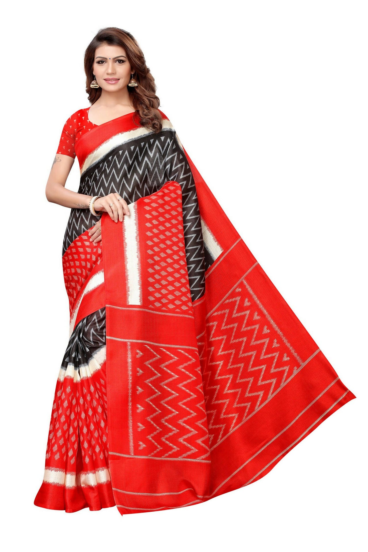 Vamika Red Kalamkari With Jhalar Khadi Silk Saree In Latest Fashion - Distacart