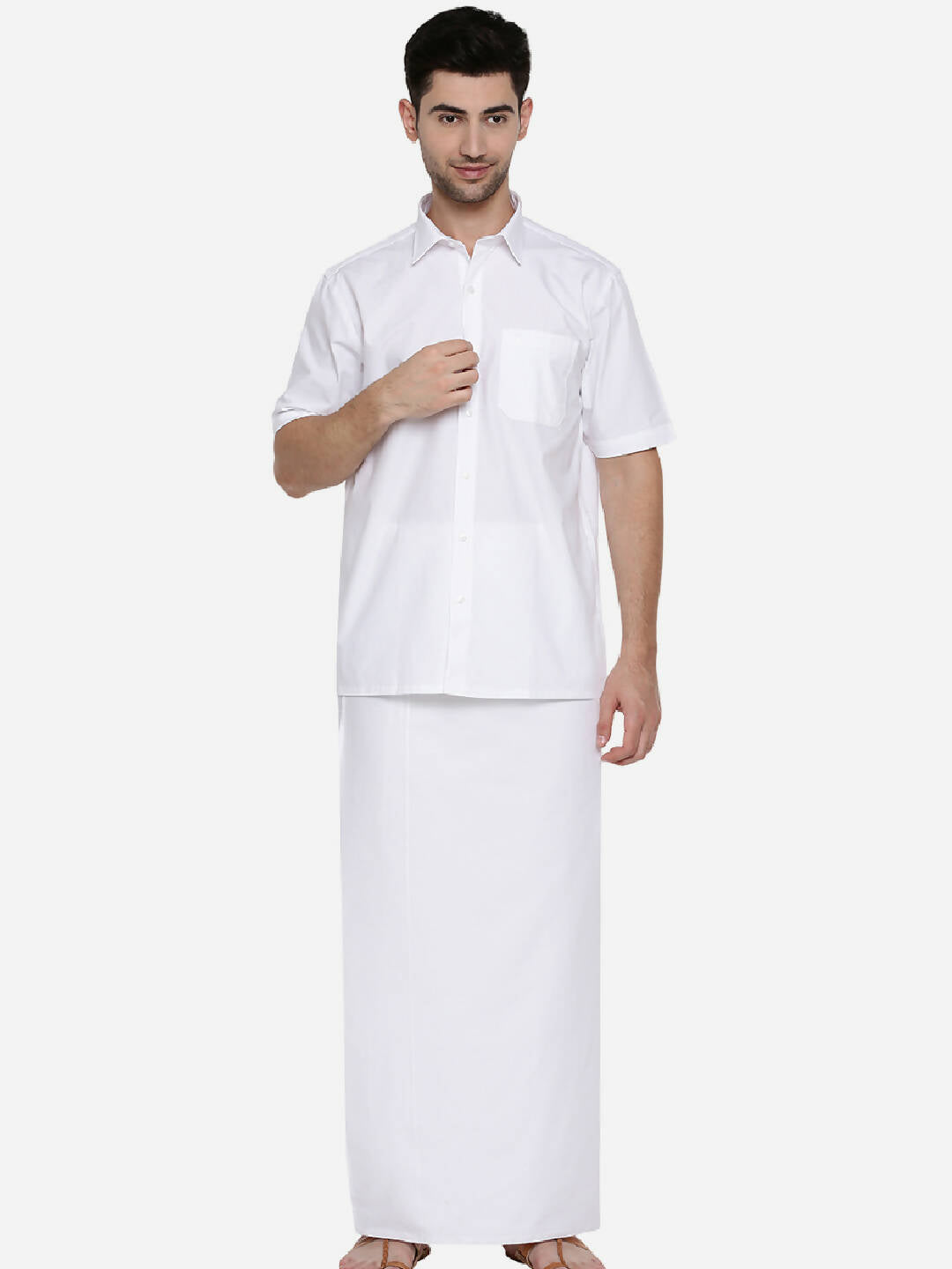 Ramraj Cotton Mens Half Sleeve Formal Poly Cotton White Shirt - Distacart