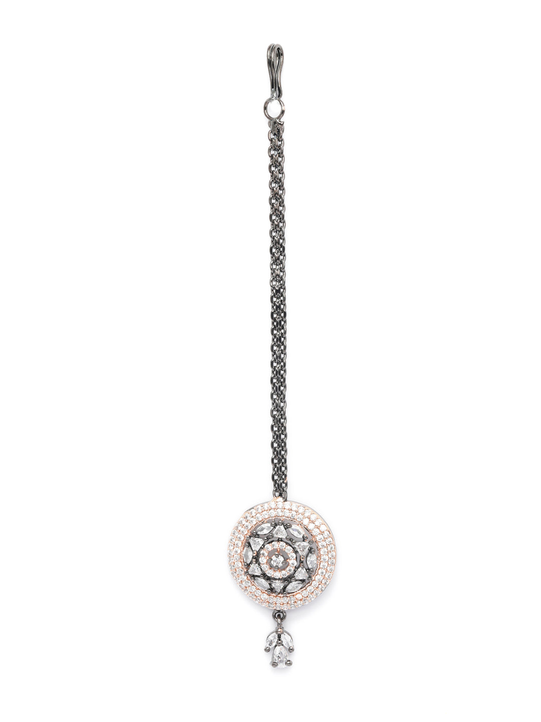 Priyaasi Women Dual Toned Star Sphere American Diamond Maang Tikka - Distacart