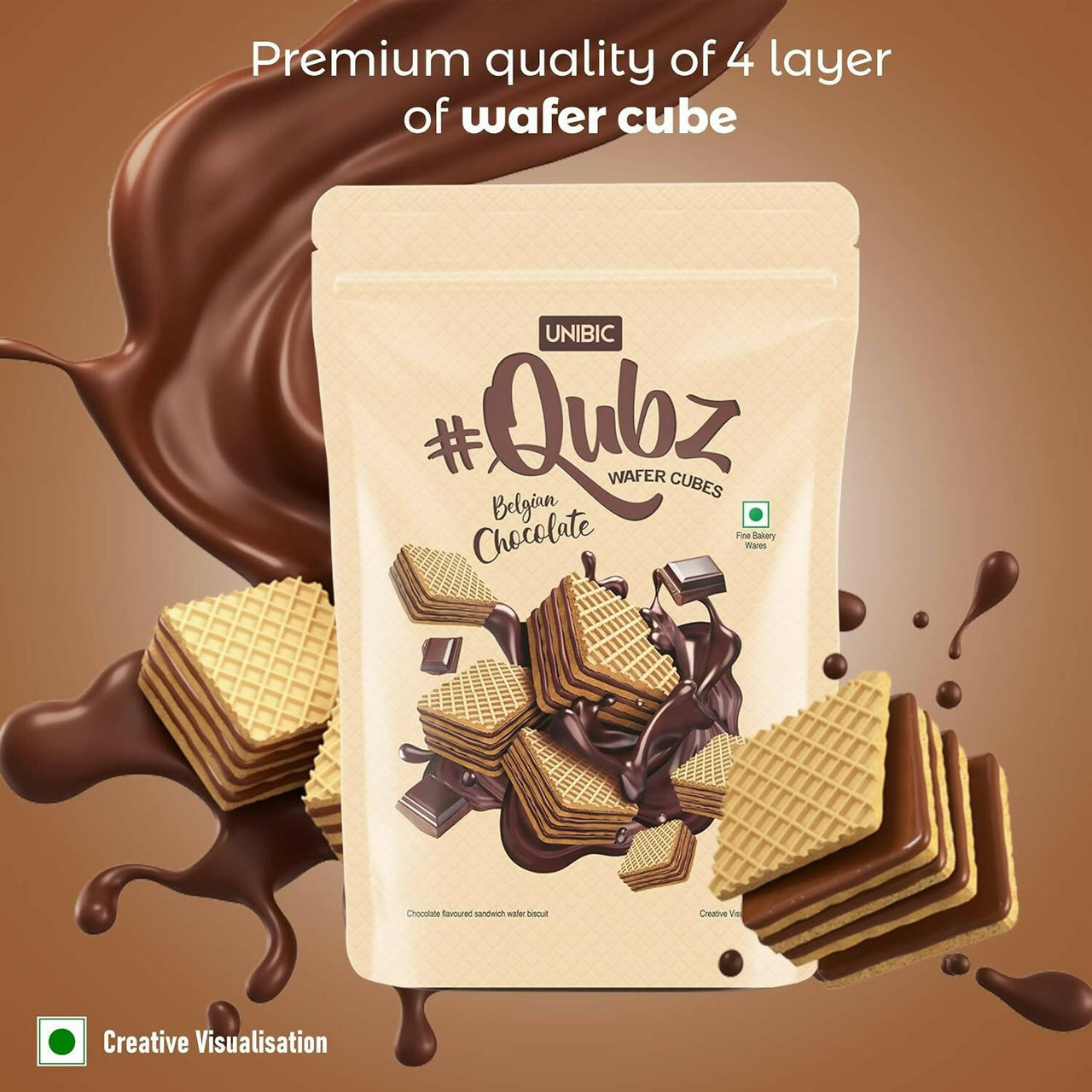 Unibic Qubz Wafer Biscuits Chocolate Flavour - Distacart