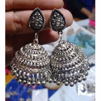 Thumbnail for Silver Jhumka Earrings For Women