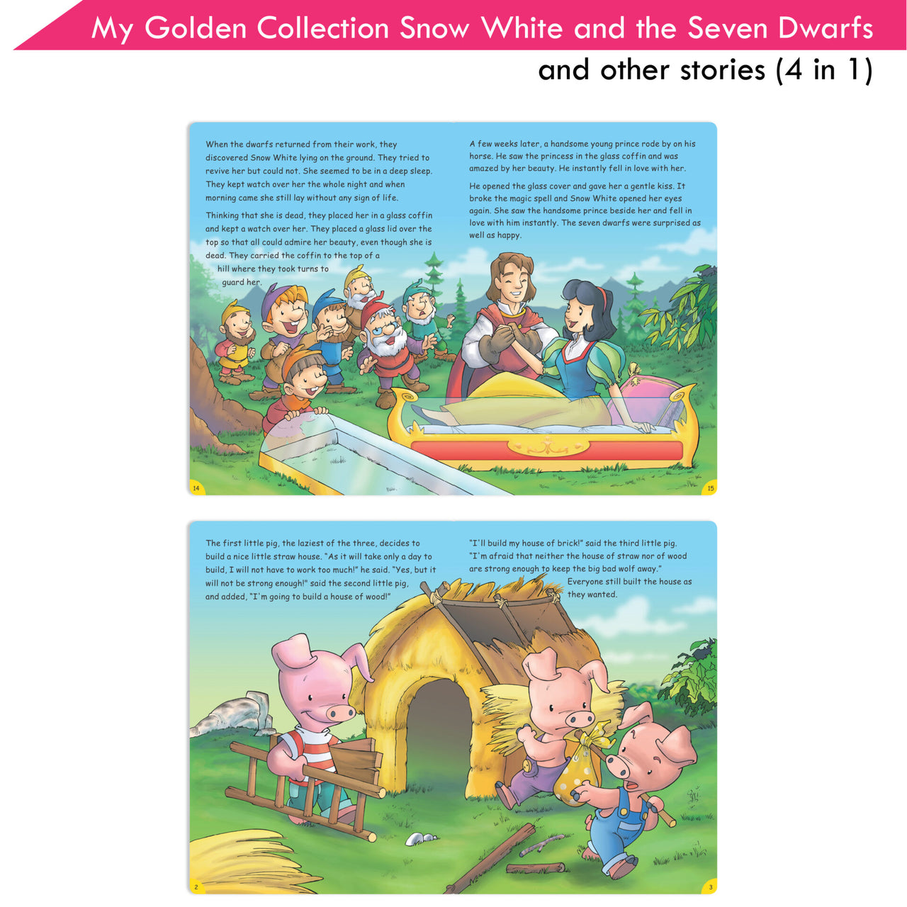 Jolly Kids My Golden Collection Volume 3 Snow White & The Seven Dwarfs & Other 4 in 1 Bedtime Stories| Ages 3-8 Year - Distacart