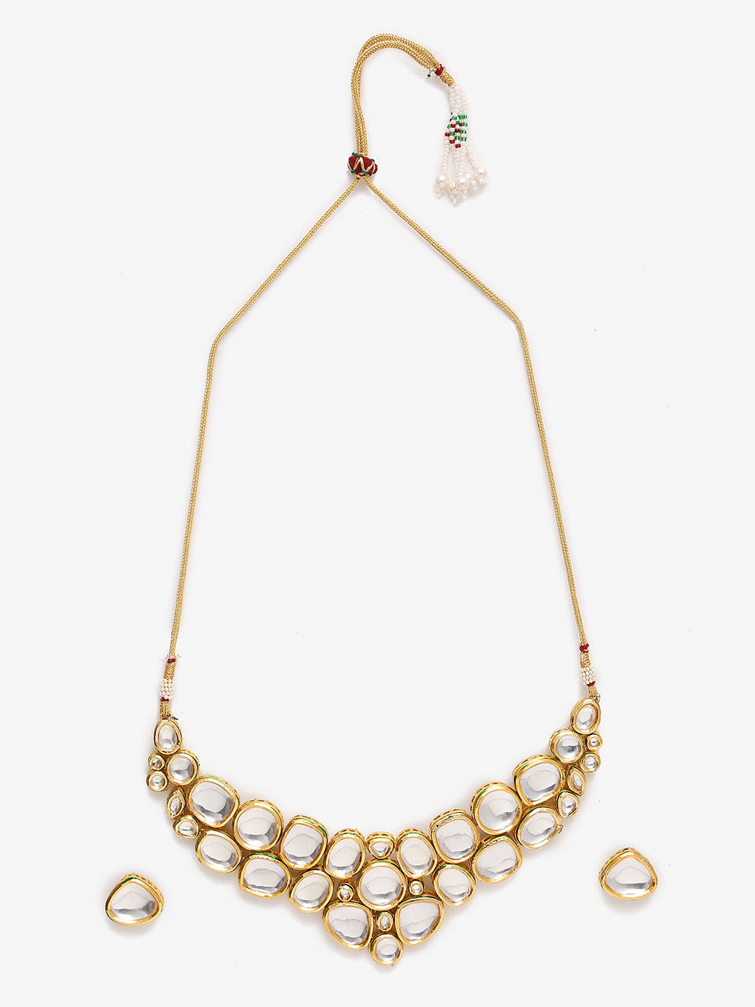 Gold Kundan Choker With Studs - Ruby Raang - Distacart