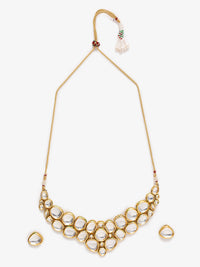 Thumbnail for Gold Kundan Choker With Studs - Ruby Raang - Distacart