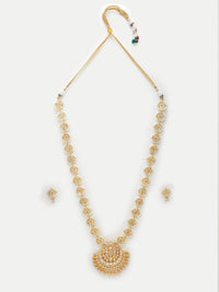 Thumbnail for Long Kundan Neckpiece With Studs - Ruby Raang - Distacart