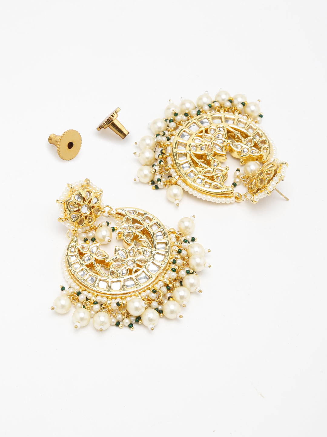 Simple Gold Plated Kundan Earring – Abdesignsjewellery