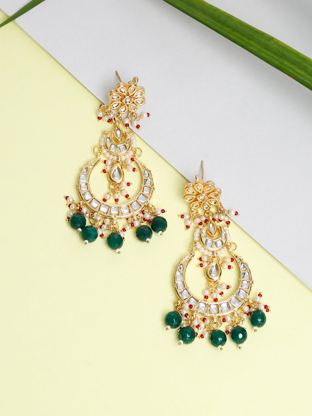 Kundan Earrings - Ruby Raang - Distacart