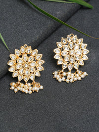 Thumbnail for Gold Plated Kundan Earrings - Ruby Raang - Distacart