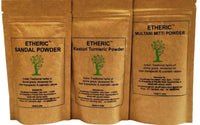 Thumbnail for Etheric Kasturi Turmeric, Sandal & Mulatni Mitti Face Pack for Glowing Skin, Skin Whitening & Pimples - Distacart