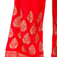 Thumbnail for PAVONINE Red Color Golden Printed Rayon Fabric Sharara For Women & Girls - Distacart