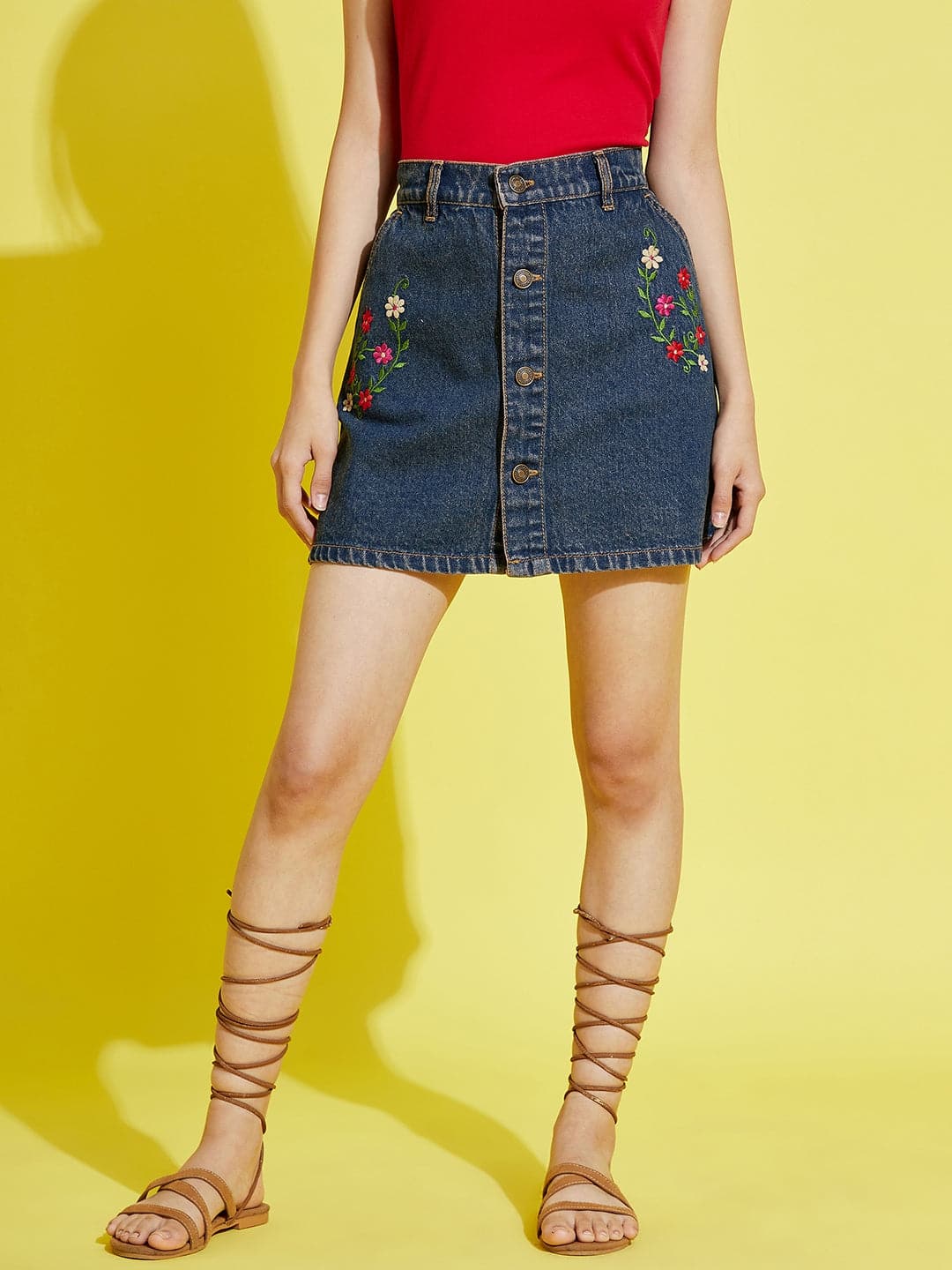 Embroidered short outlet skirt online