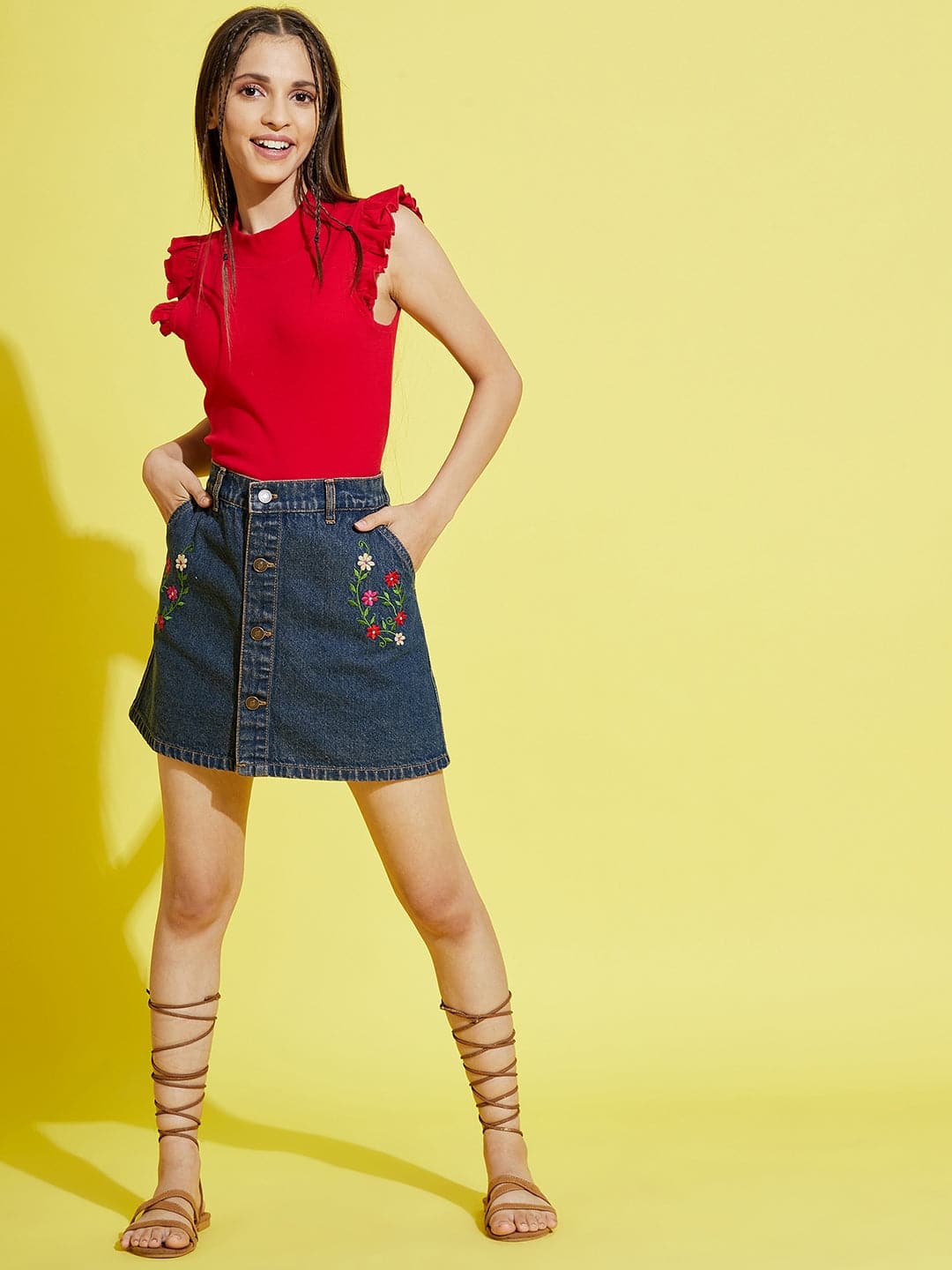 Embroidered short clearance skirt online