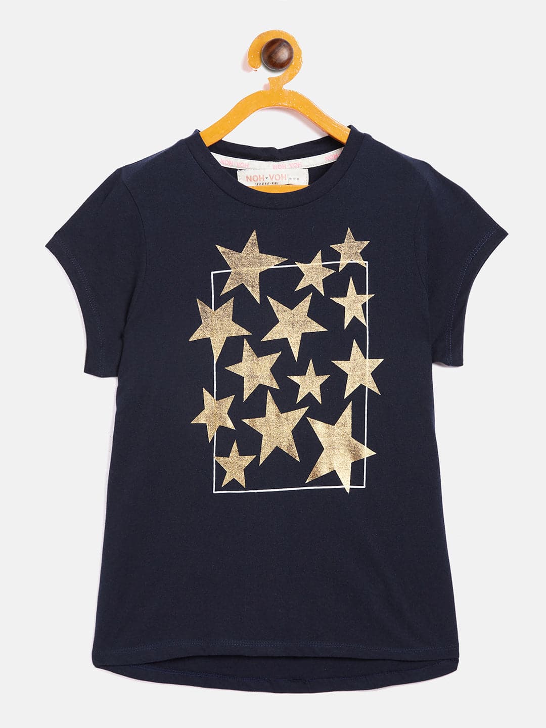 Lyush Navy Stars Print T-Shirt for Girls - 10-11 Yrs