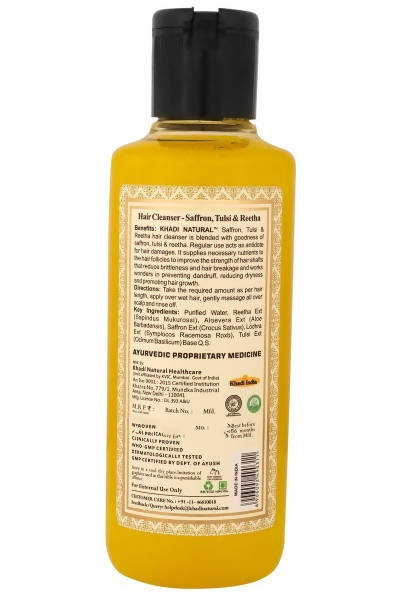 Khadi Natural Saffron, Tulsi & Reetha Hair Cleanser