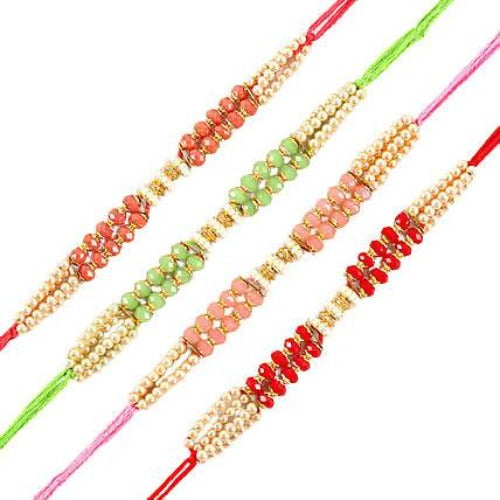 Set of 4 Pretty Pearls Rakhi