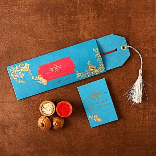 Motif Rakhi & Kaju Rolls Box