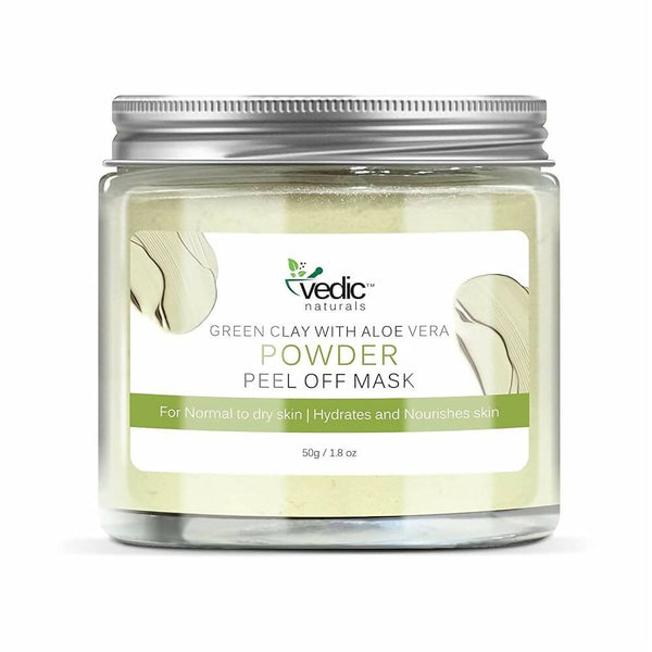 Vedic Naturals Green Clay With Aloe Vera Powder Peel Off Mask - Distacart