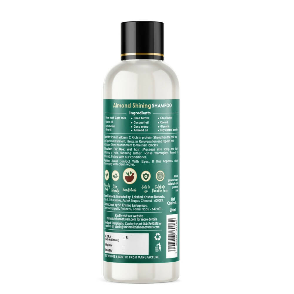 Lakshmi Krishna Naturals Almond Shining Shampoo - Distacart