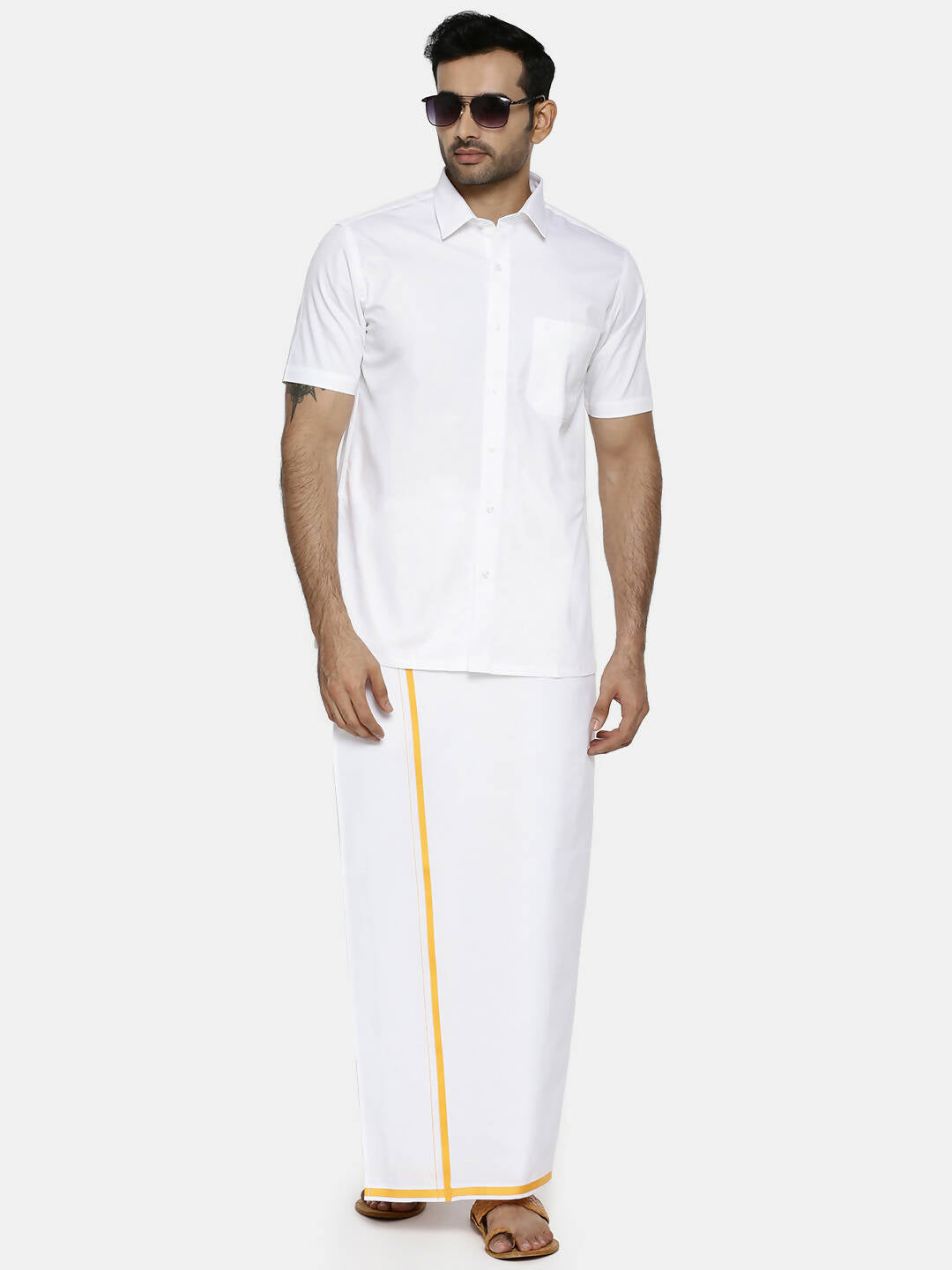 Ramraj Cotton Mens Half Sleeve Formal 100 % Cotton White Shirt - Distacart