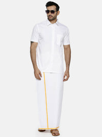 Thumbnail for Ramraj Cotton Mens Half Sleeve Formal 100 % Cotton White Shirt - Distacart