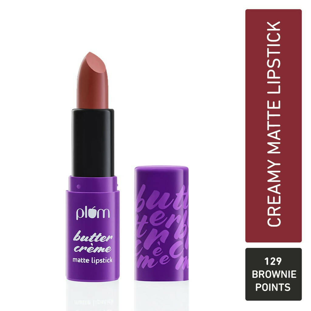 Plum Butter Crème Matte Lipstick Brownie Points - 129 (Umber Brown) - Distacart