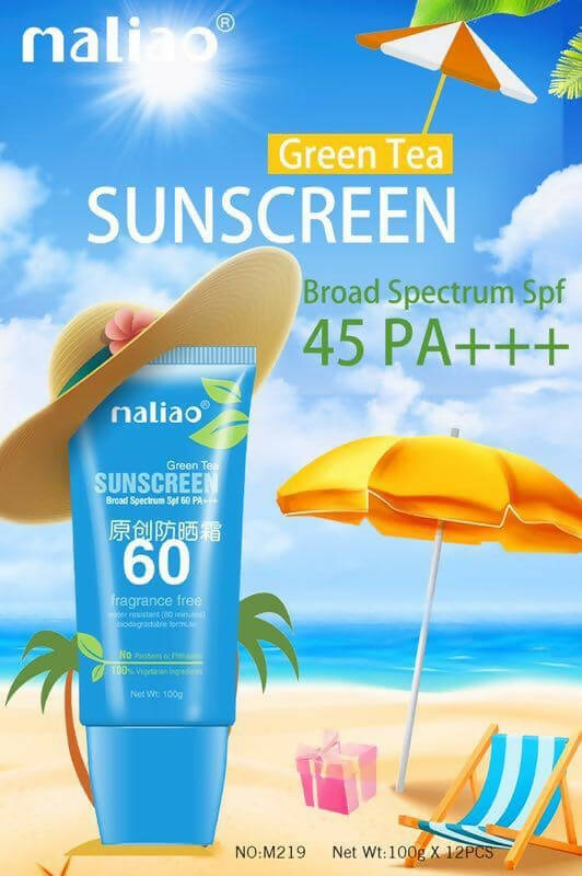 Maliao Professional Green Tea Sunscreen Lotion SPF 60 - Distacart