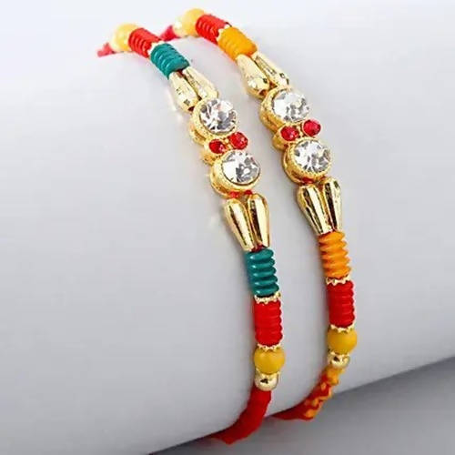 American Diamond Rakhi Set of 2