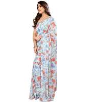 Thumbnail for Women's Partywear Designer Sky blue Georgette Fancy Saree - Satrangi - Distacart