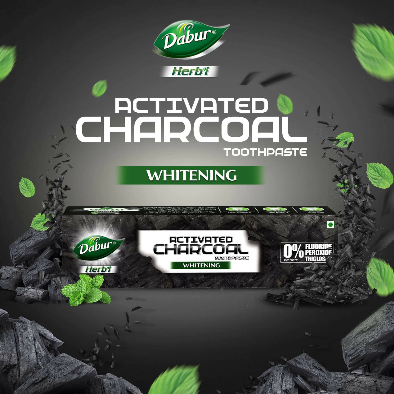 Dabur Herb'l Activated Charcoal & Mint Whitening Toothpaste - Distacart