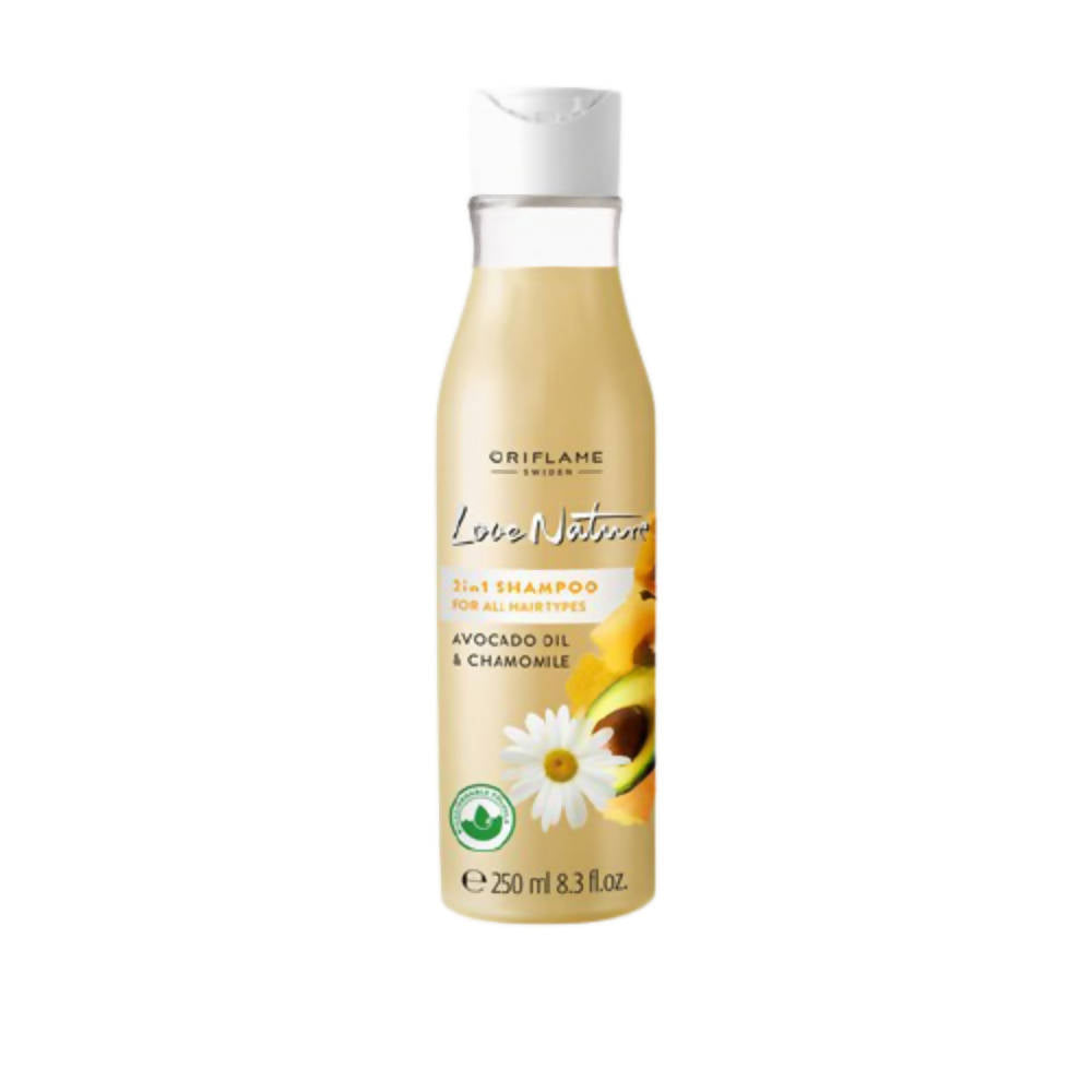 Oriflame Love Nature 2 in 1 Shampoo for All Hair Types - Avocado Oil & Chamomile