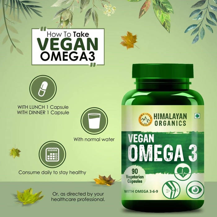 Himalayan Organics Vegan Omega 3 90 Vegetarian Capsules