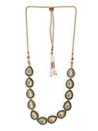 Thumbnail for Green White Brass Gold-Plated Necklace - Ruby Raang - Distacart