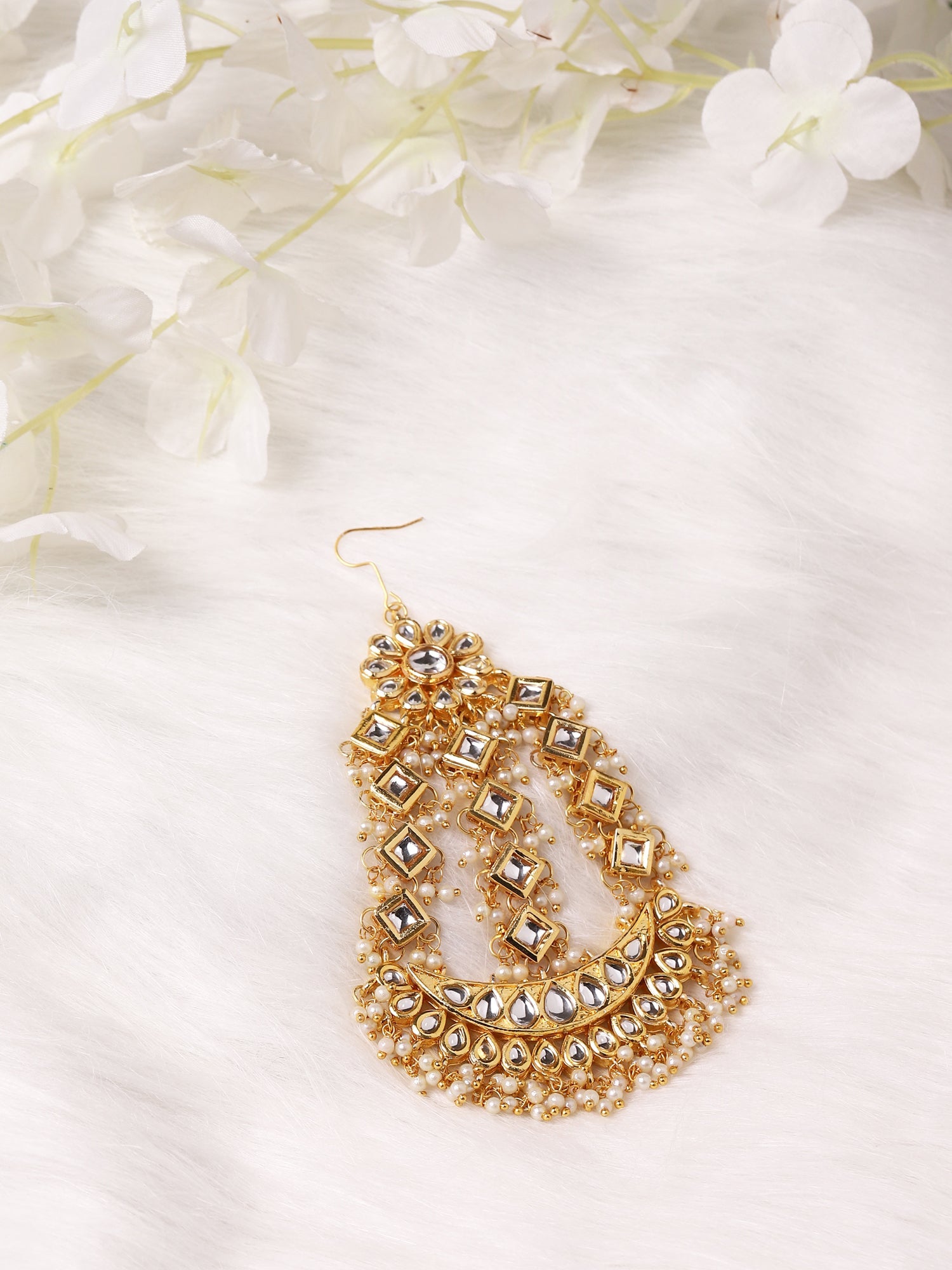 Buy Gold Plated Mirror Ada And Pearl Jhoomar Earrings by Isharya Online at  Aza Fashions.