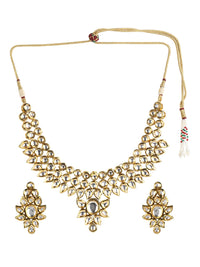 Thumbnail for Gold-Plated Kundan Choker With Earring - Ruby Raang - Distacart