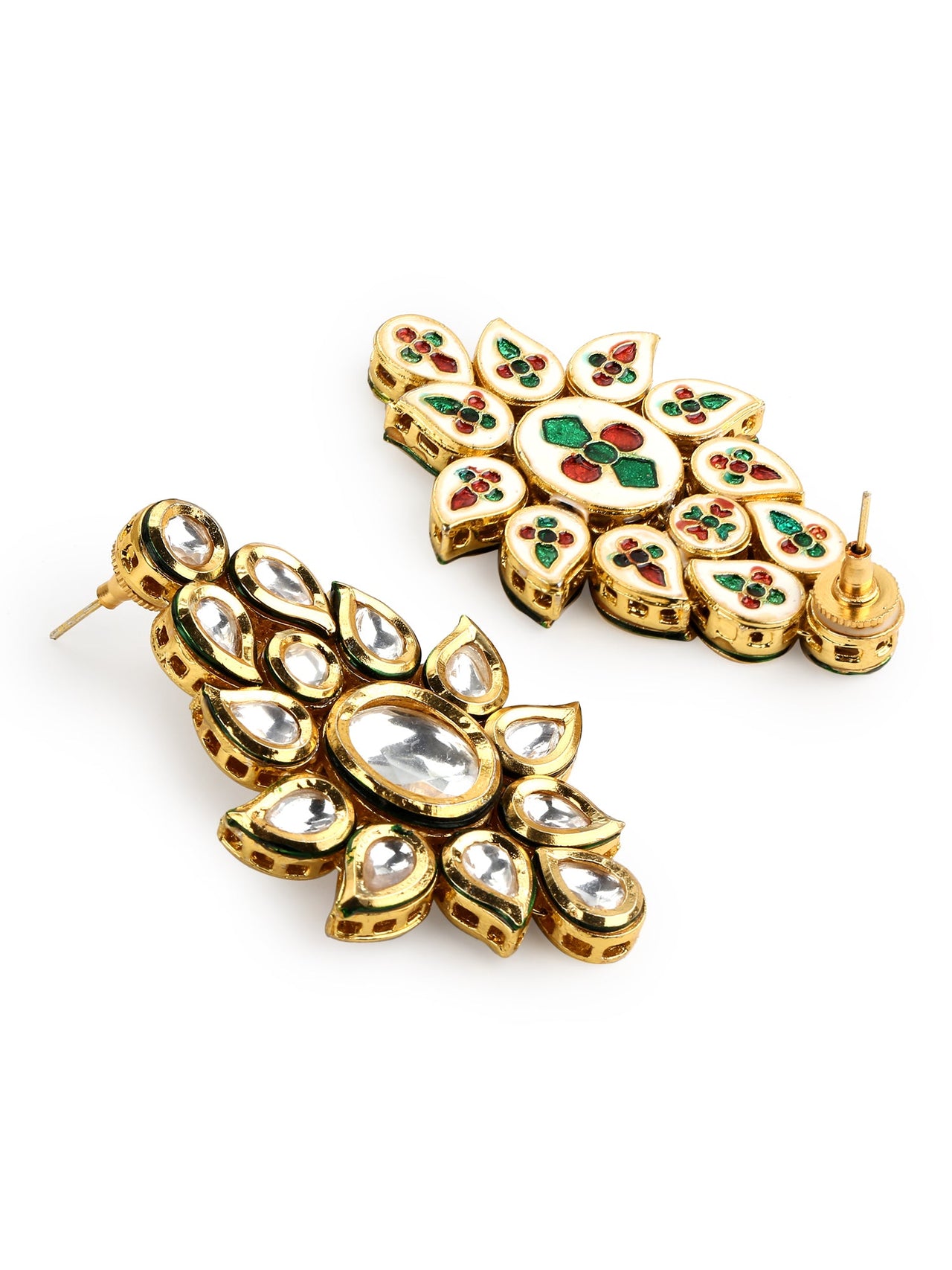 Gold-Plated Kundan Choker With Earring - Ruby Raang - Distacart