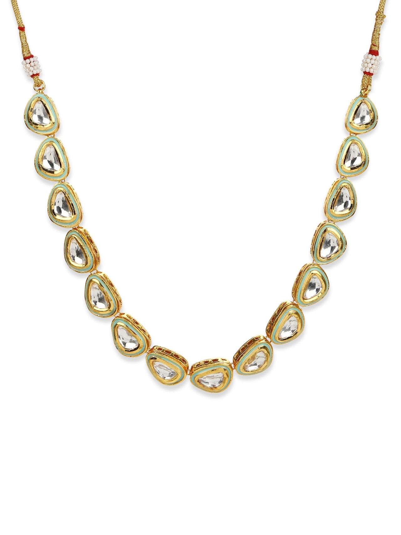 White Brass Gold-Plated Necklace - Ruby Raang - Distacart