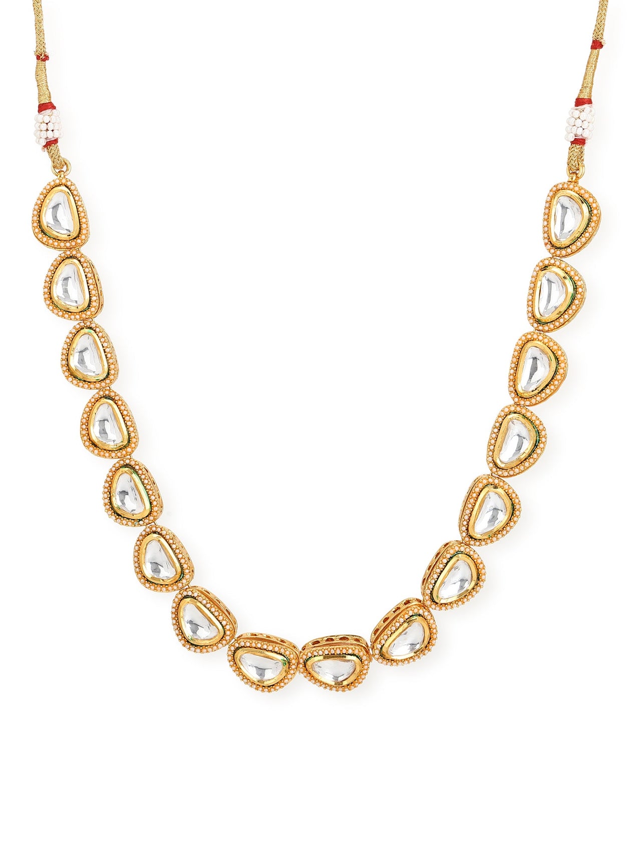 White Brass Gold-Plated Necklace - Ruby Raang - Distacart