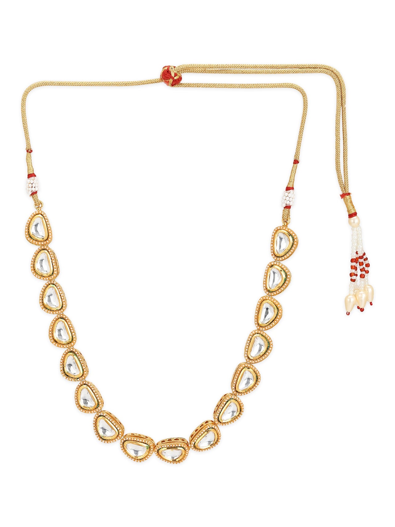 White Brass Gold-Plated Necklace - Ruby Raang - Distacart