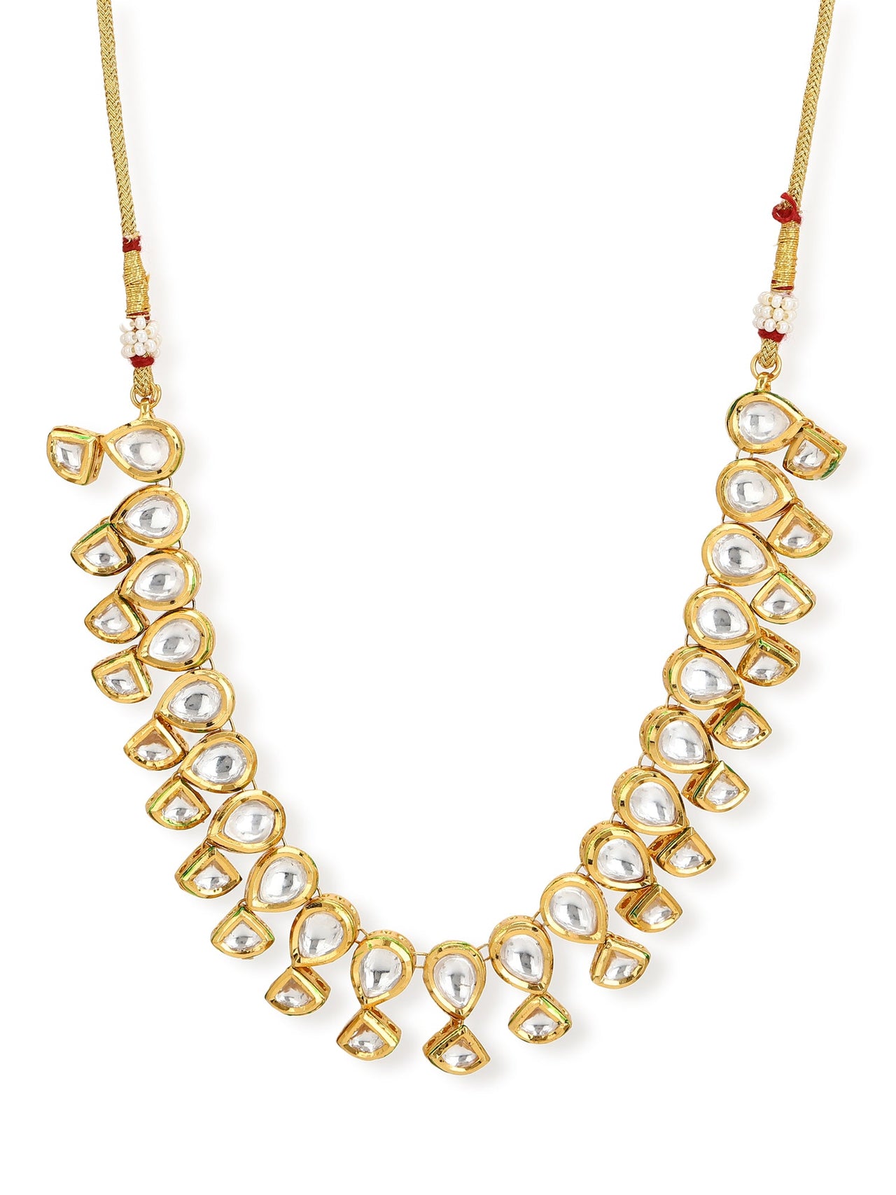 Gold-Toned White Brass Gold-Plated Handcrafted Necklace - Ruby Raang - Distacart