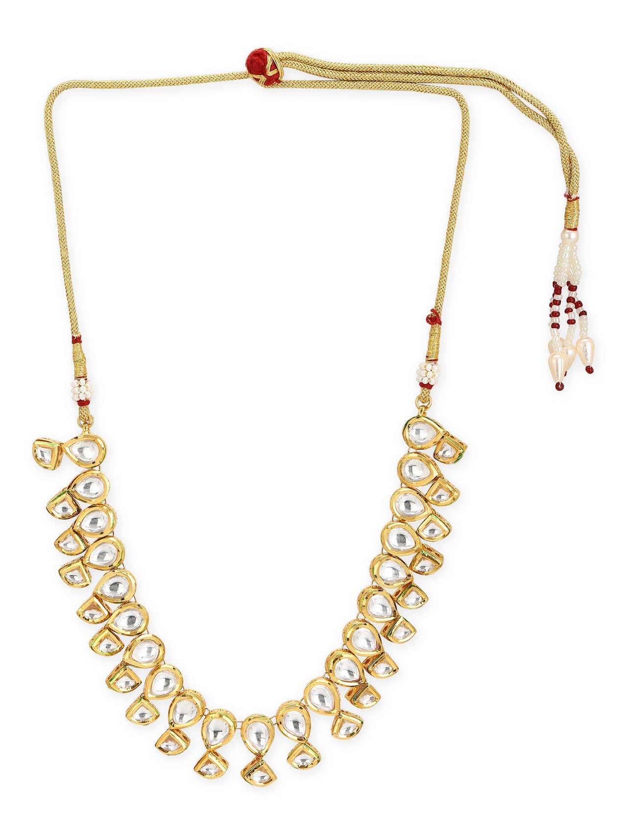 Gold-Toned White Brass Gold-Plated Handcrafted Necklace - Ruby Raang - Distacart