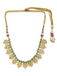 Thumbnail for Gold-Toned Blue Brass Gold-Plated Necklace - Ruby Raang - Distacart