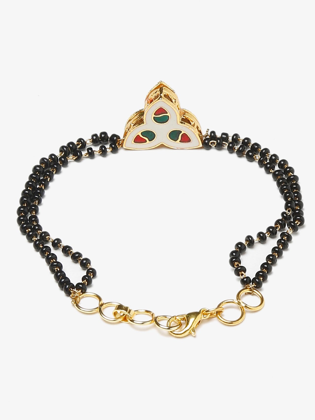 Women's Black Kundan Mangalsutra Bracelet - Ruby Raang - Distacart