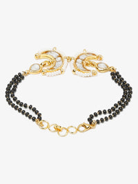 Thumbnail for Women's Black Gold-Toned Multistrand Mangalsutra Bracelet - Ruby Raang - Distacart