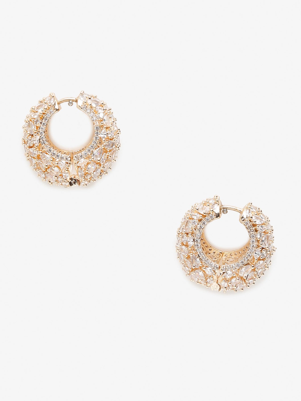 Rose Gold Contemporary Hoop Earrings - Ruby Raang - Distacart