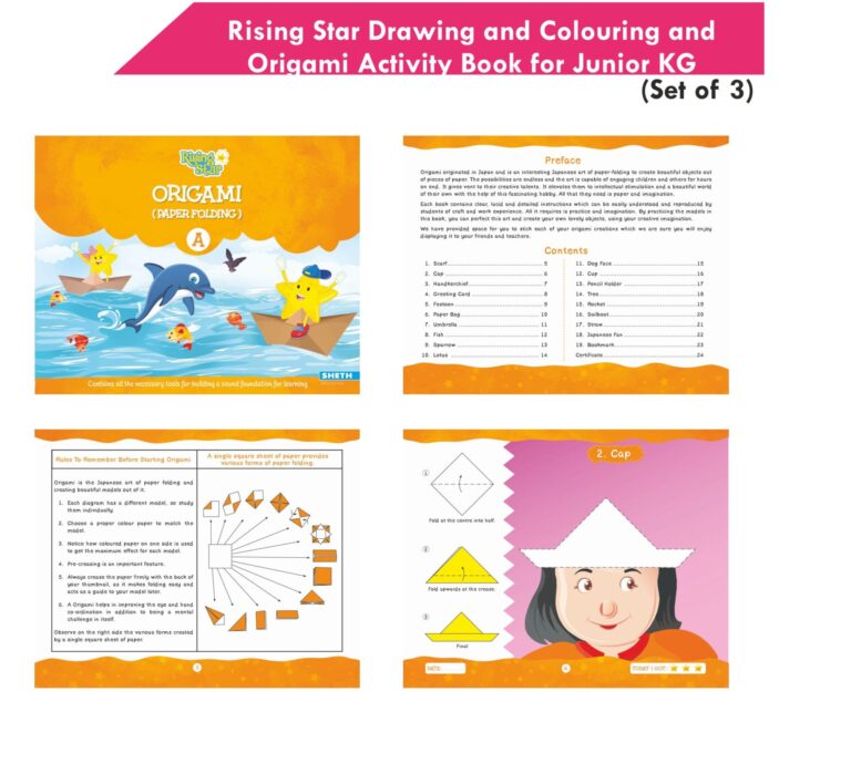 Rising Star Kids Learning Drawing, Colouring & Origami Activity Book for Junior KG Set of 3| Learn To Colour| Paper Folding Book| Ages 4-5 Years - Distacart